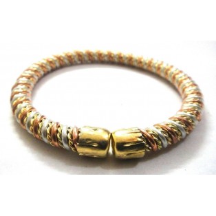 PLAIN Copper & Brass Twisted Braid Cuff Bracelet Wristlet Wristband - 7 mm Thick